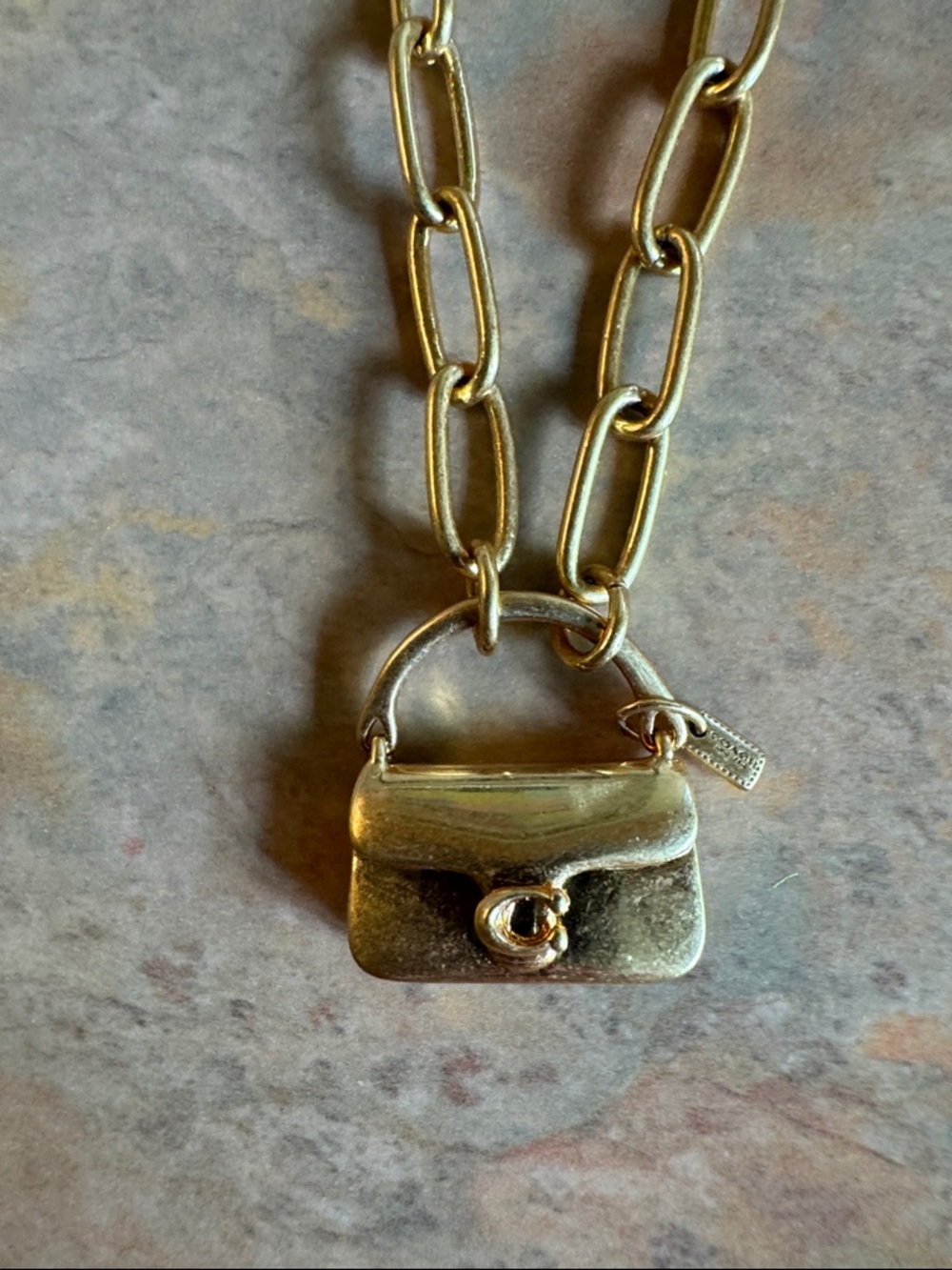 Coach Gold-Tone Mini Purse Pendant Necklace